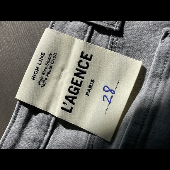L’AGENCE High Line Skinny High Rise Jeans -Stone Grey Destruct Size 28-BRAND NEW - Picture 6 of 8